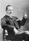 Richard Mansfield (1857-1907) Portrait sitting in chair smoking cigar-Photo-B&W-Resized.jpg (88992 bytes)