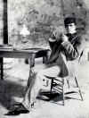 William Gillette-as Sherlock Holmes sitting with pipe-Photo-B&W-Resized.jpg (114059 bytes)